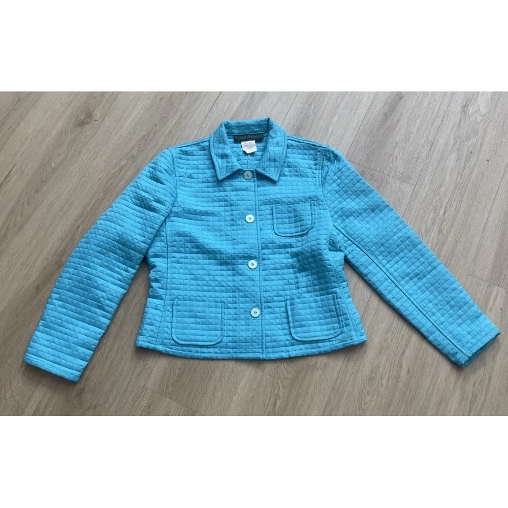 Vintage Harve Benard Turquoise Button Front Quilted Jacket Women's Medium